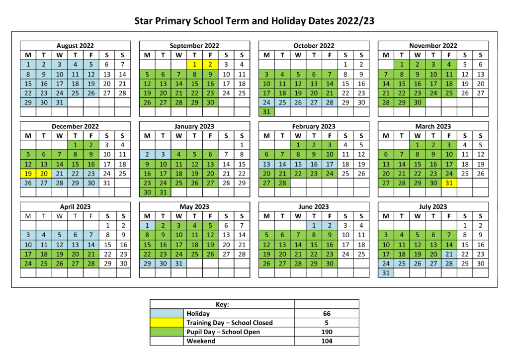 Term Dates – Star Primary School